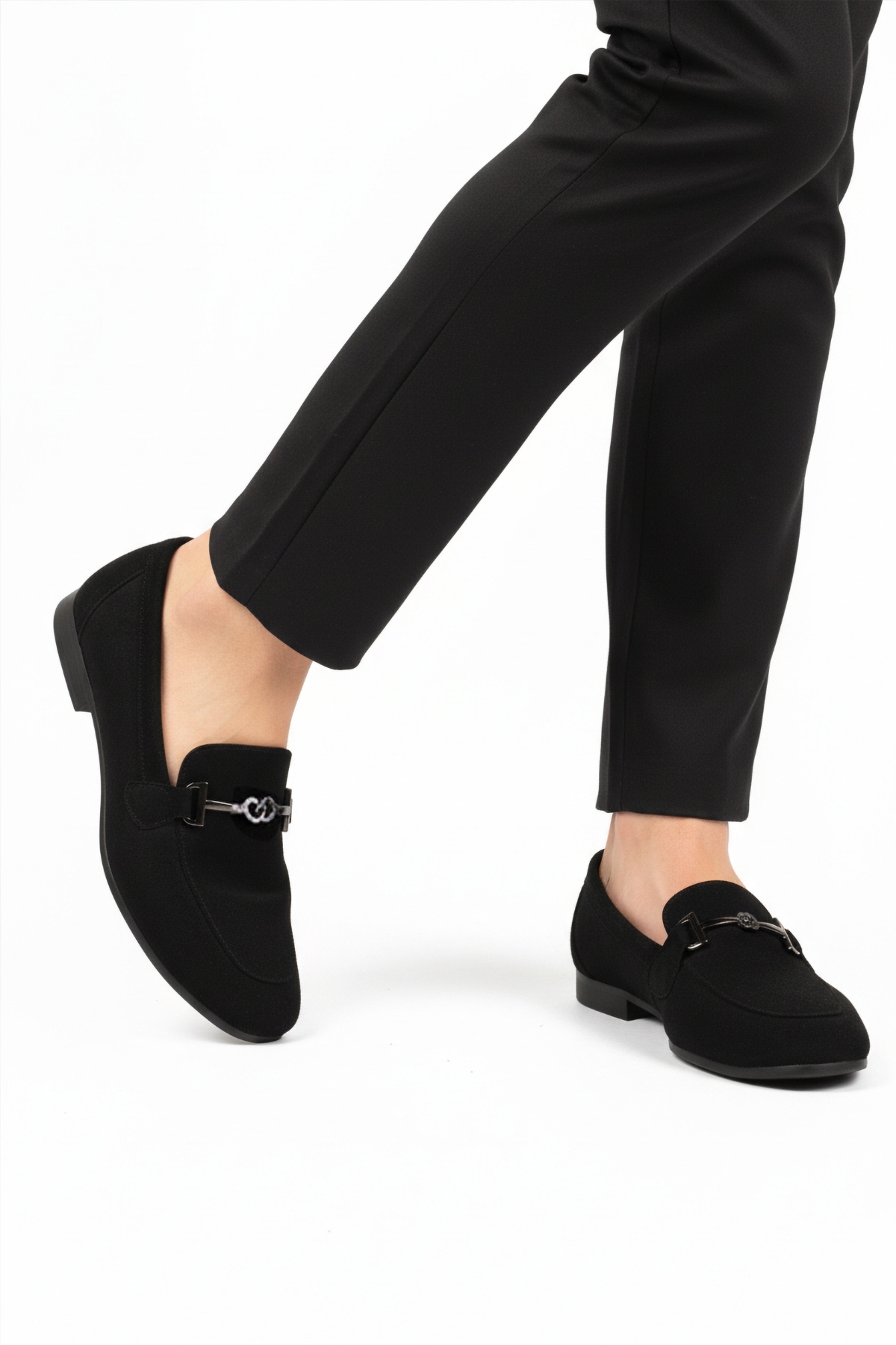 Aspor Siyah Süet Kadın Casual Ayakkabı - Görsel 3