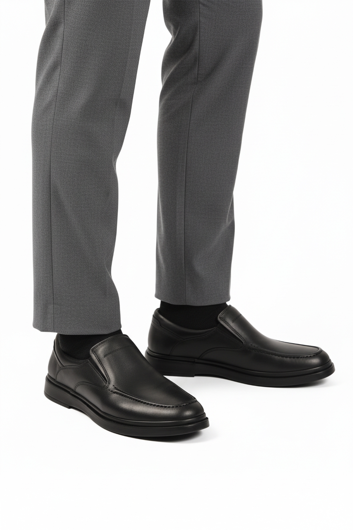 Aspor Siyah Hakiki Deri Erkek Casual Ayakkabı - Görsel 2