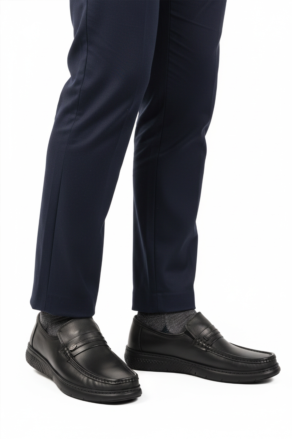 Aspor Siyah Hakiki Deri Erkek Casual Ayakkabı - Görsel 2