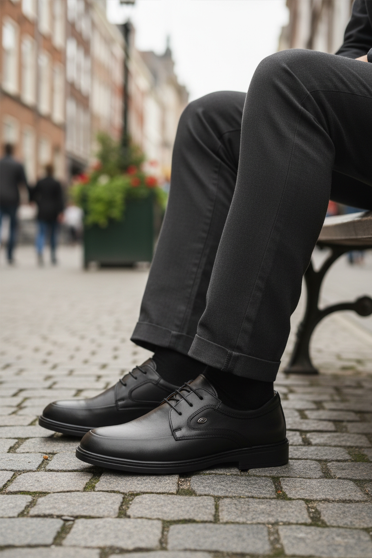 Aspor Siyah Hakiki Deri Erkek Casual Ayakkabı - Görsel 4