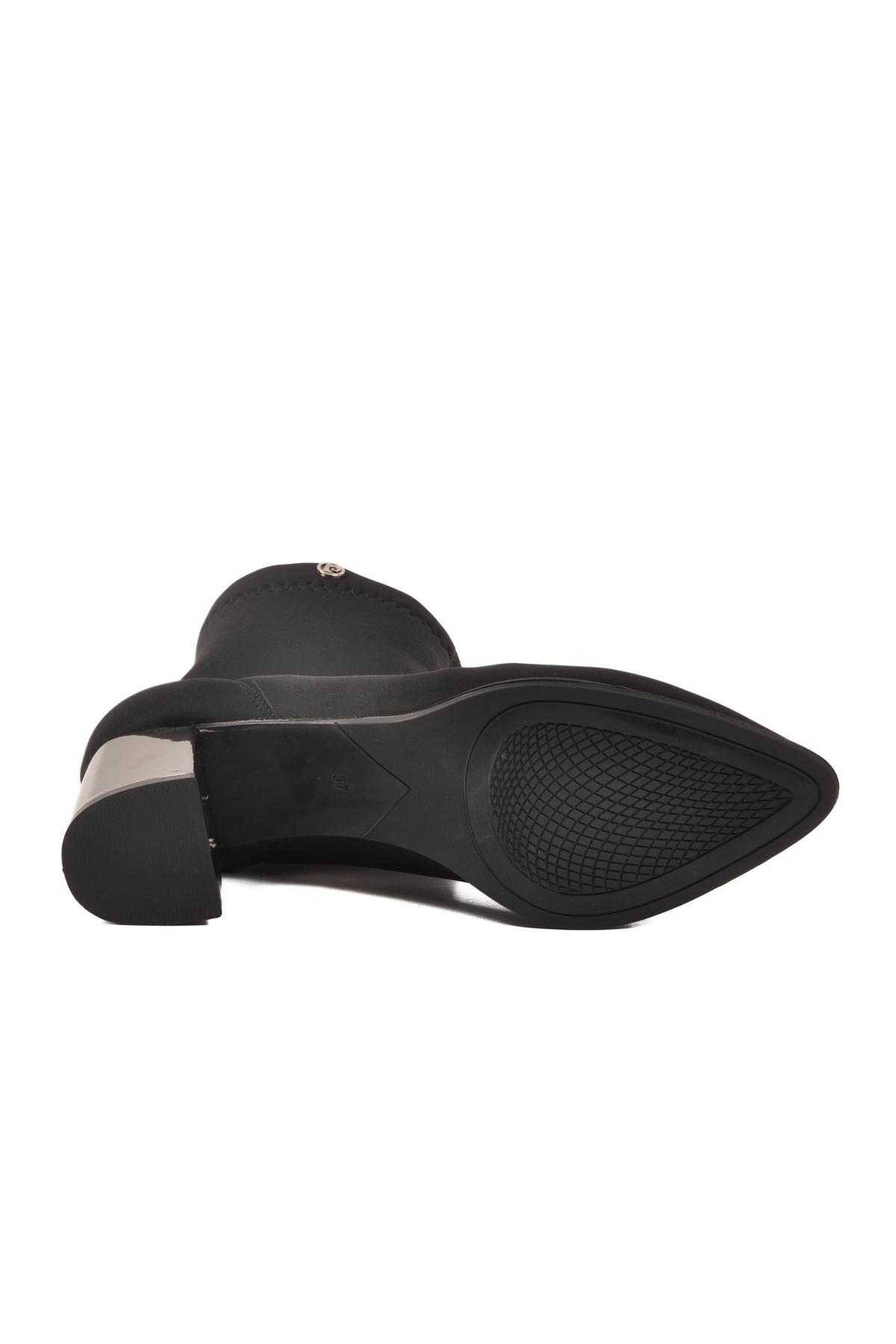 Siyah Streç Kadın Topuklu Bot - Görsel 6