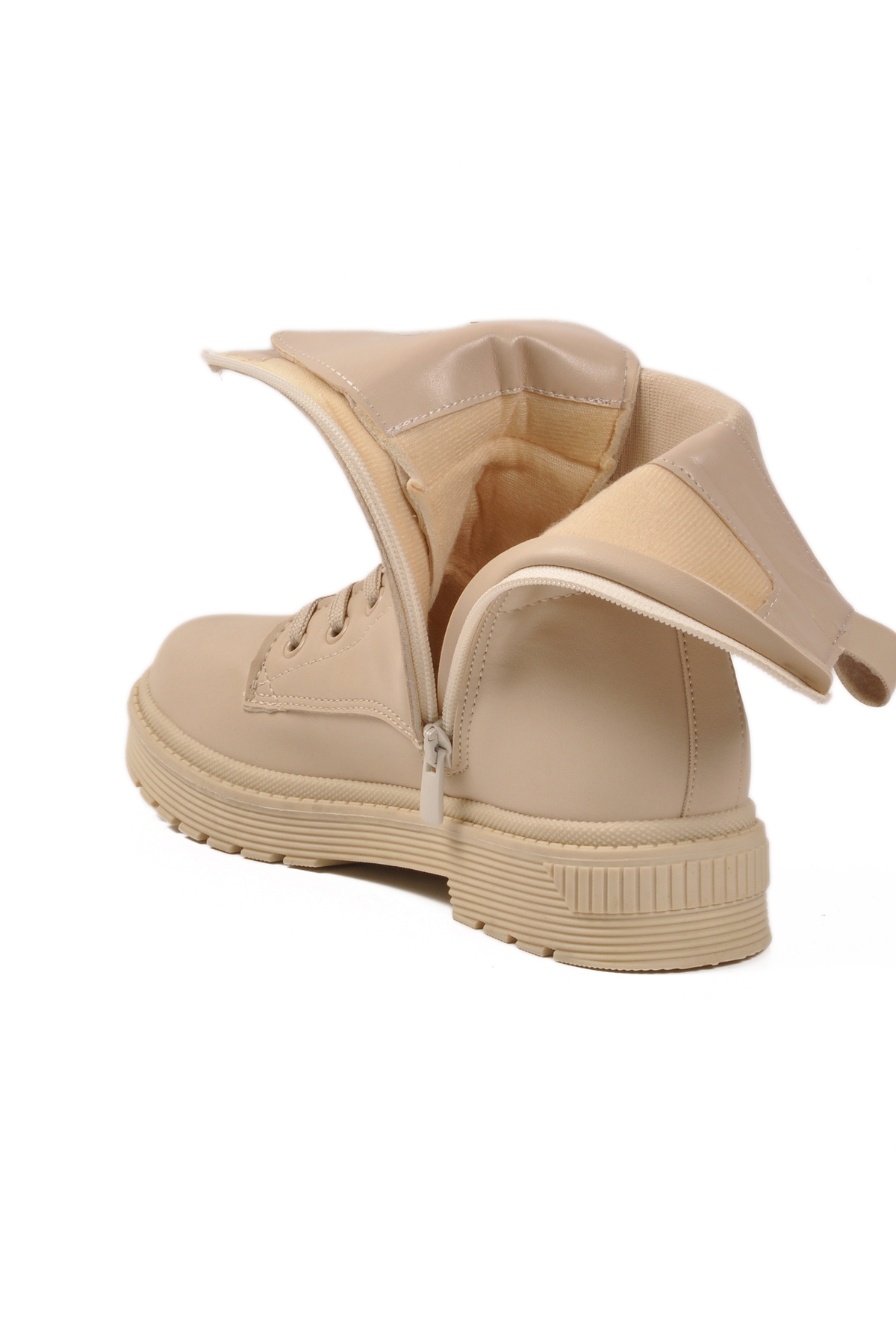 Aspor Bej İçi Polarlı Fermuarlı Kadın Bot - Görsel 5