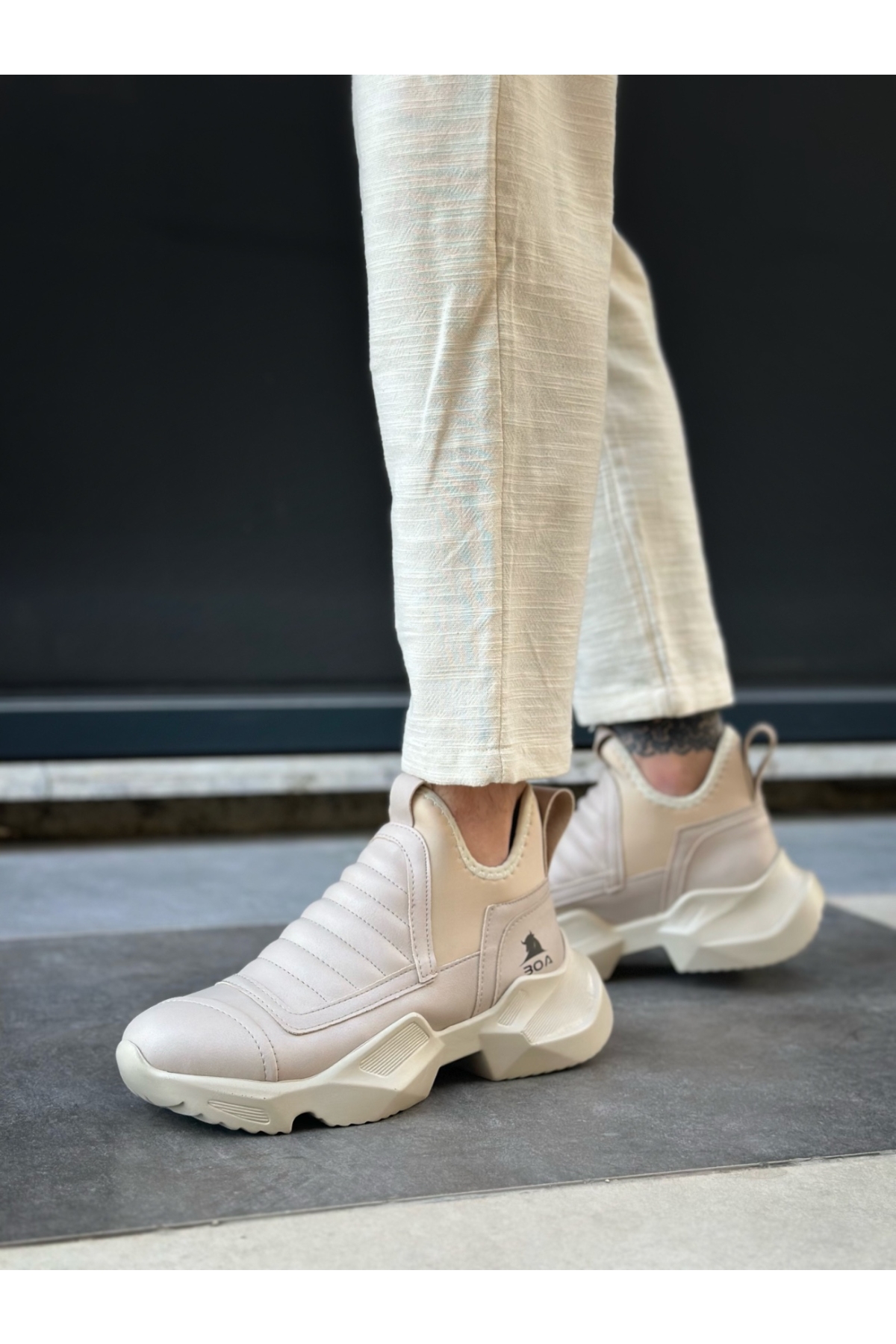 Bağcıksız Erkek Spor Bot KREM (KREM TABAN) - Görsel 2