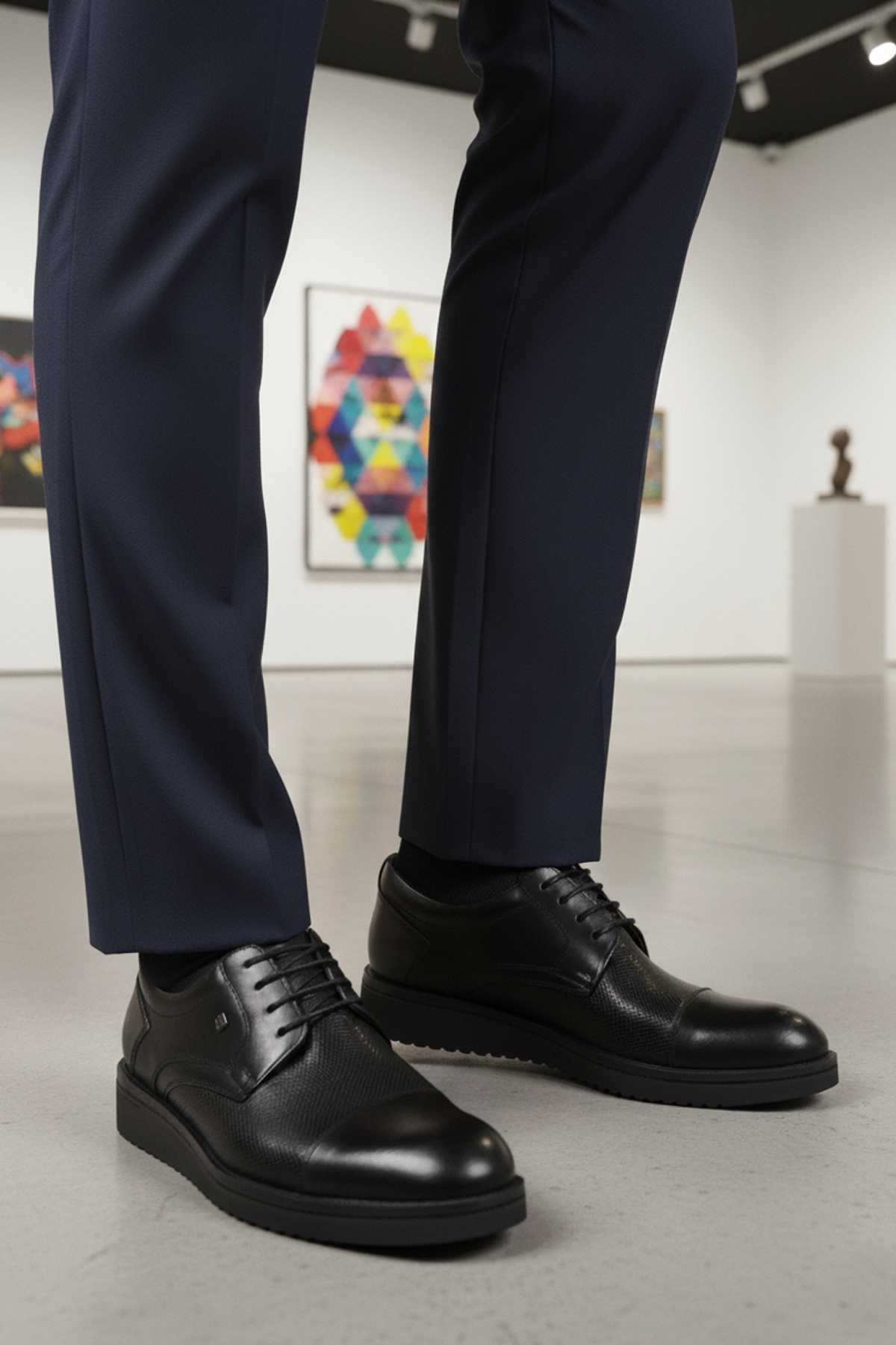 Siyah Hakiki Deri Erkek Klasik Ayakkabı - Görsel 4