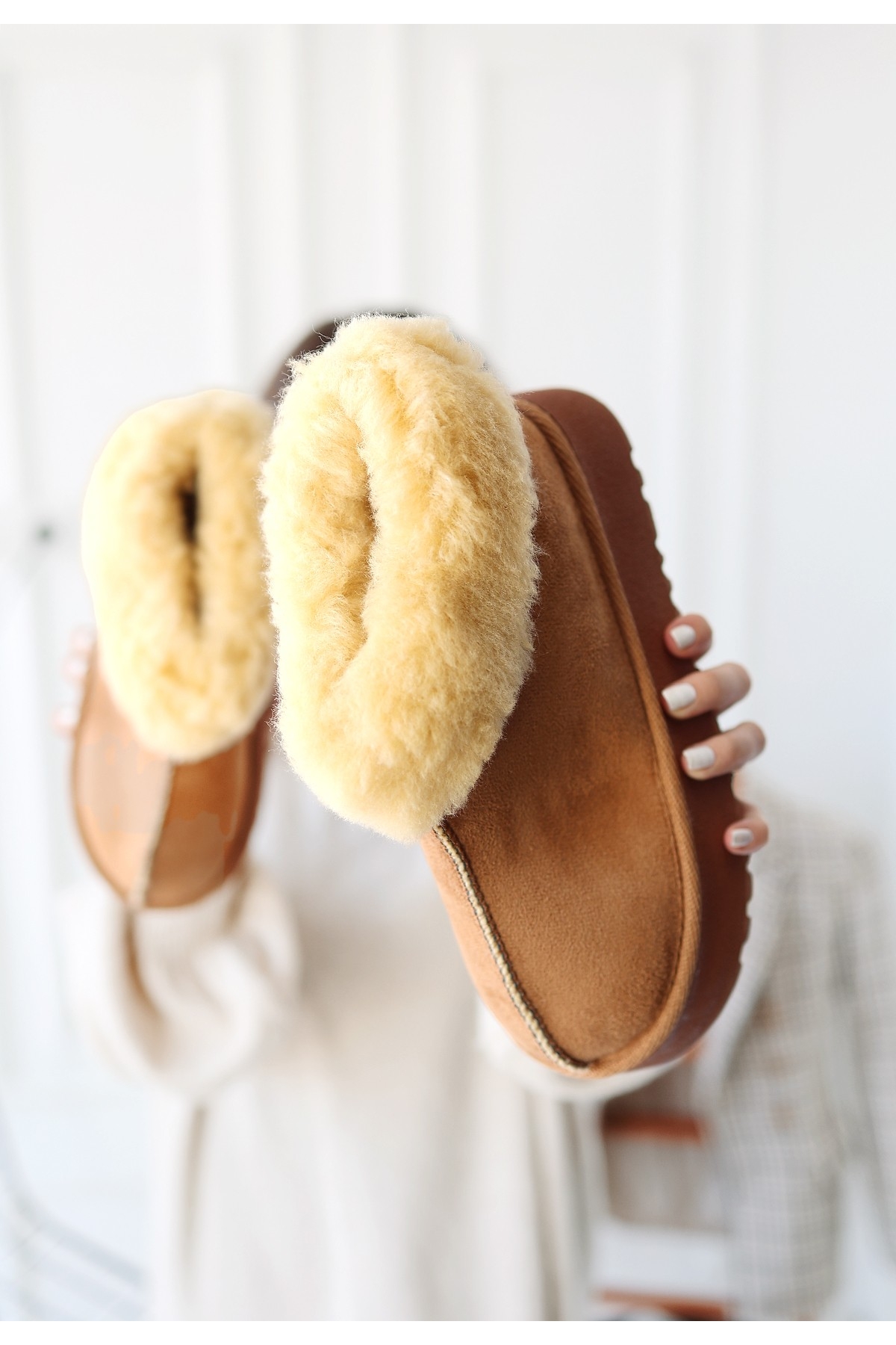 Taba Süet Kadın Düz Bot - Görsel 4