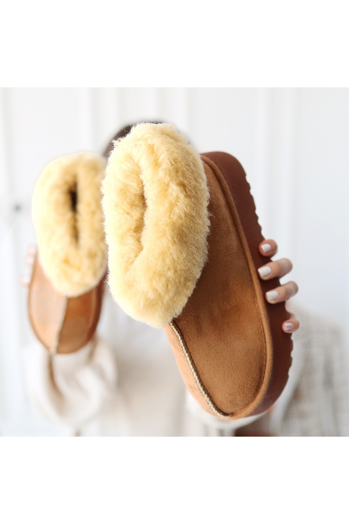 Taba Süet Kadın Düz Bot - Görsel 5