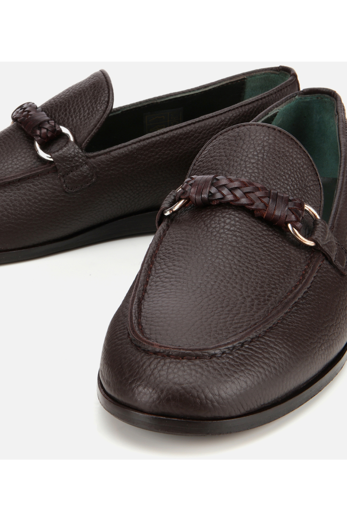 Erkek Deri Kahverengi Toka Detaylı Klasik Loafer - Görsel 4