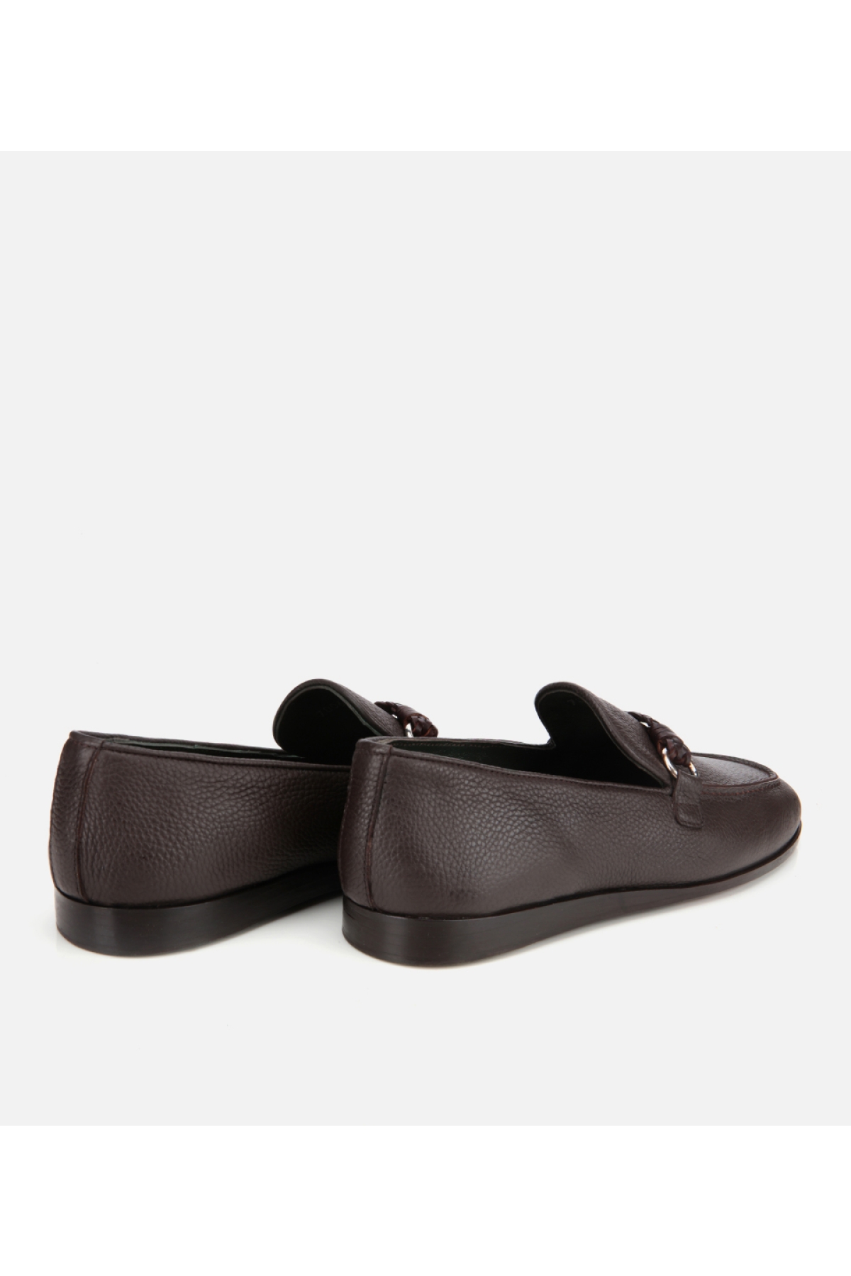 Erkek Deri Kahverengi Toka Detaylı Klasik Loafer - Görsel 5