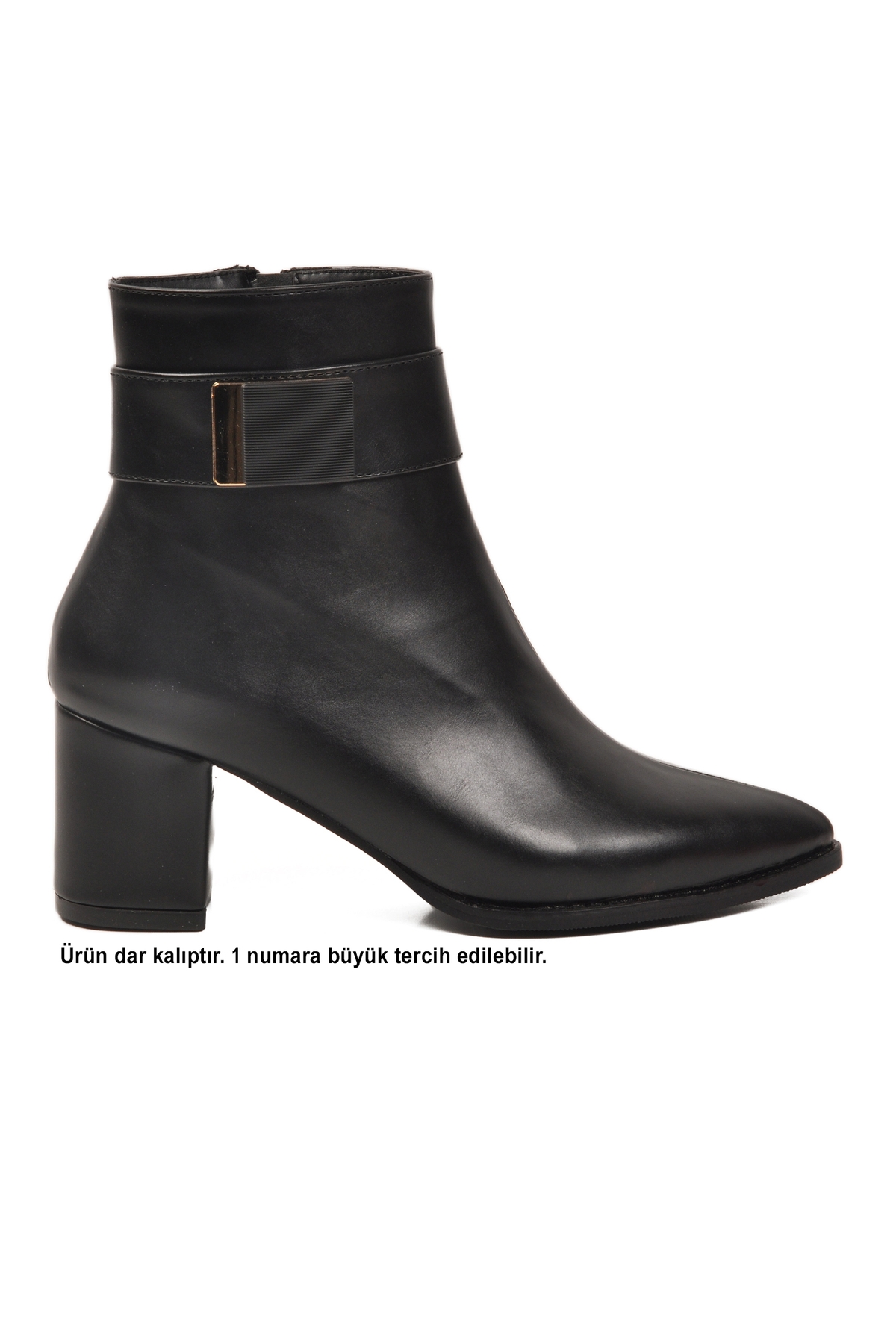 Aspor Siyah Dar Kalıp İçi Polarlı Kadın Topuklu Bot - Görsel 3