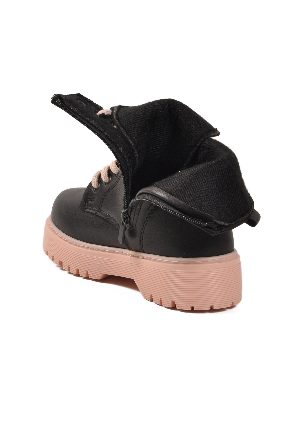 Aspor Siyah Pudra İçi Polarlı Bağcıklı Fermuarlı Kız Çocuk Bot - Görsel 5
