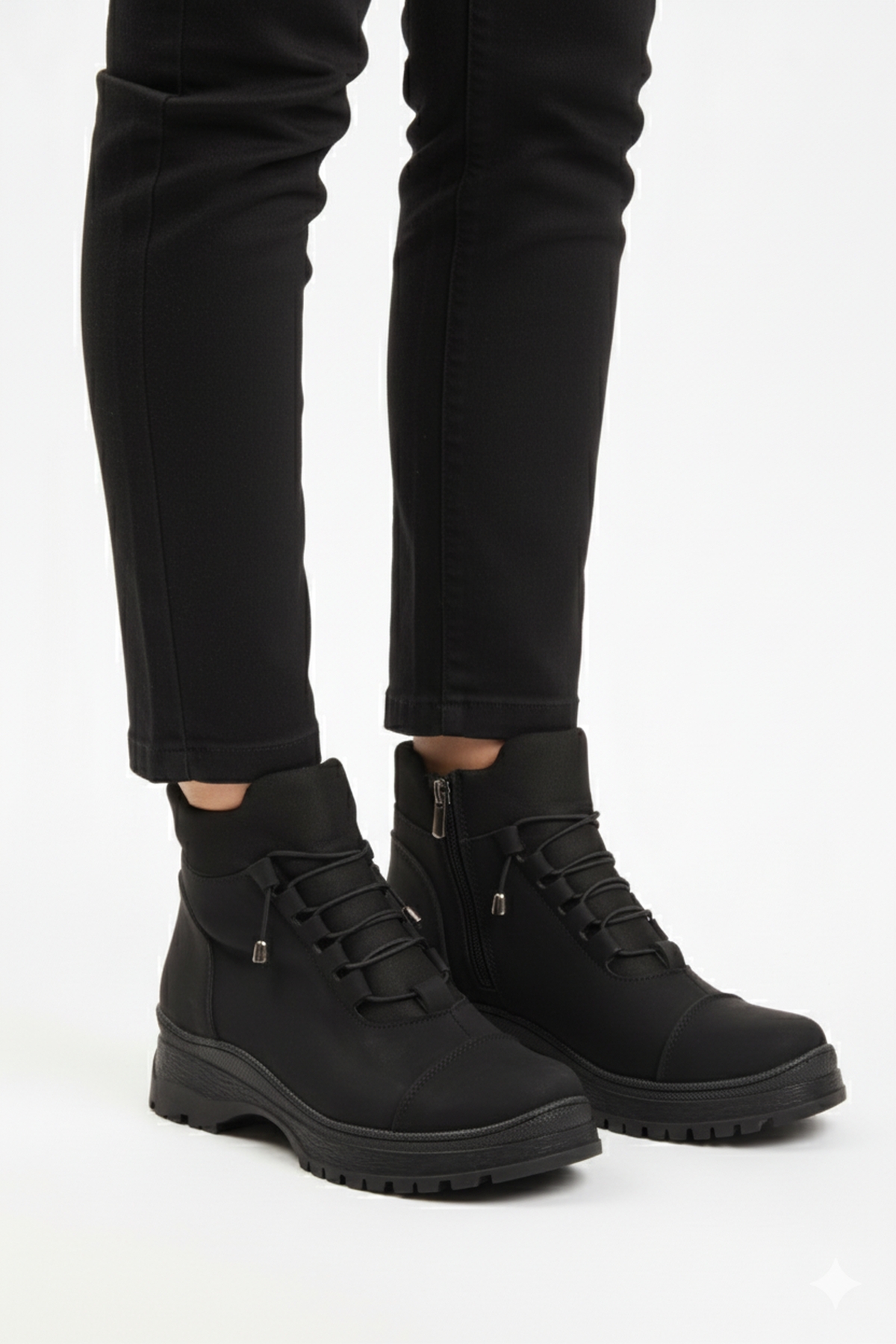 Aspor Siyah Zümrüt İçi Polarlı Fermuarlı Kadın Bot - Görsel 2