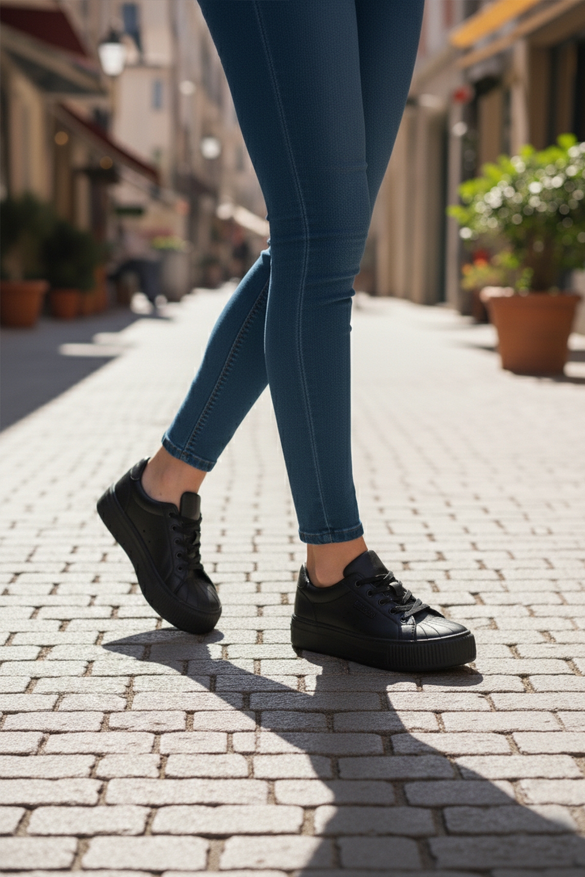 Aspor Siyah Bağcıklı Unisex Spor Ayakkabı - Görsel 4