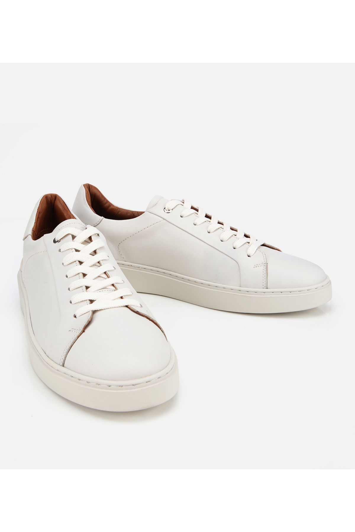 Erkek Deri Beyaz Günlük Ayakkabı - Görsel 3