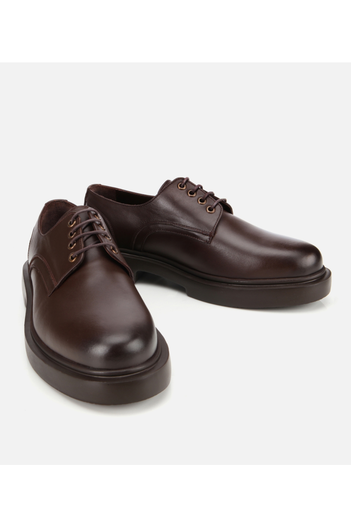 Erkek Deri Kahverengi Bağcıklı Günlük Ayakkabı - Görsel 3