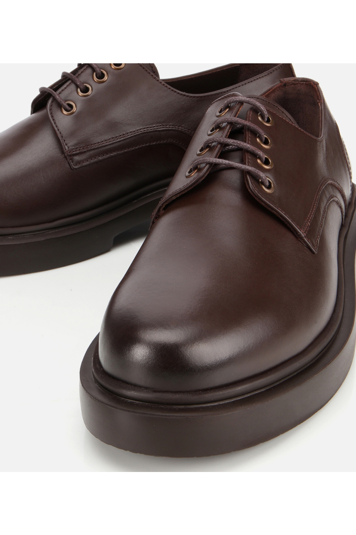 Erkek Deri Kahverengi Bağcıklı Günlük Ayakkabı - Görsel 4