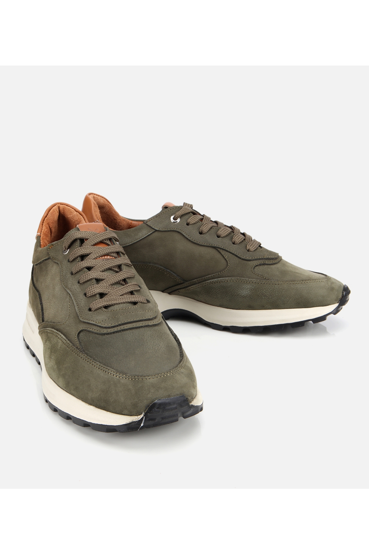 Erkek Deri Haki Spor Ayakkabı - Görsel 3