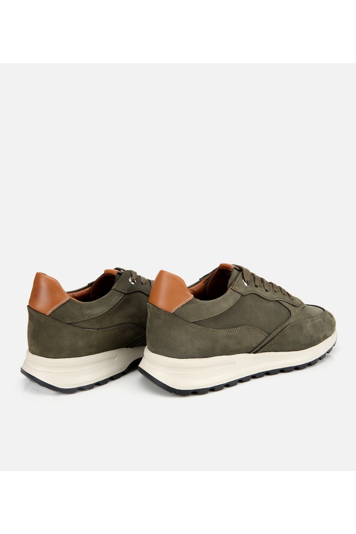 Erkek Deri Haki Spor Ayakkabı - Görsel 5