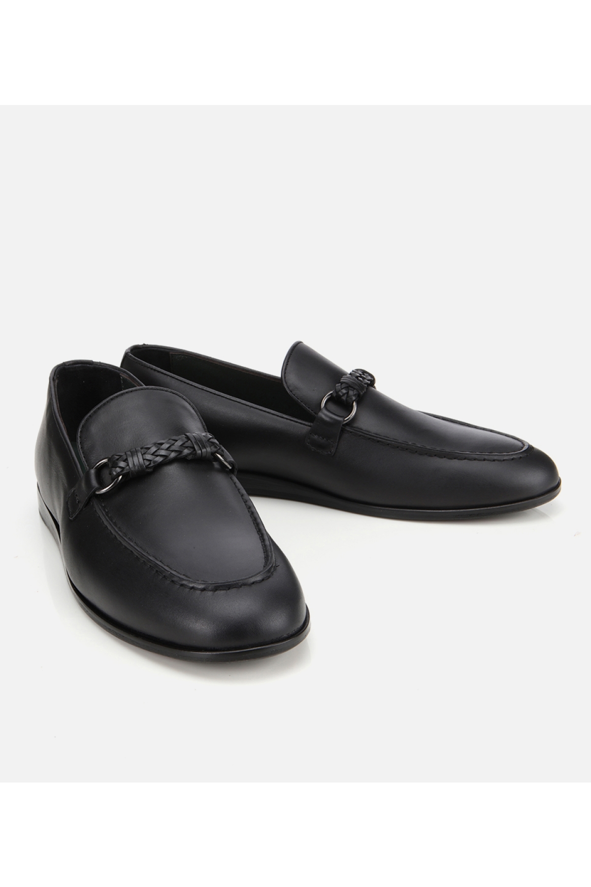 Erkek Deri Siyah Toka Detaylı Klasik Loafer - Görsel 3
