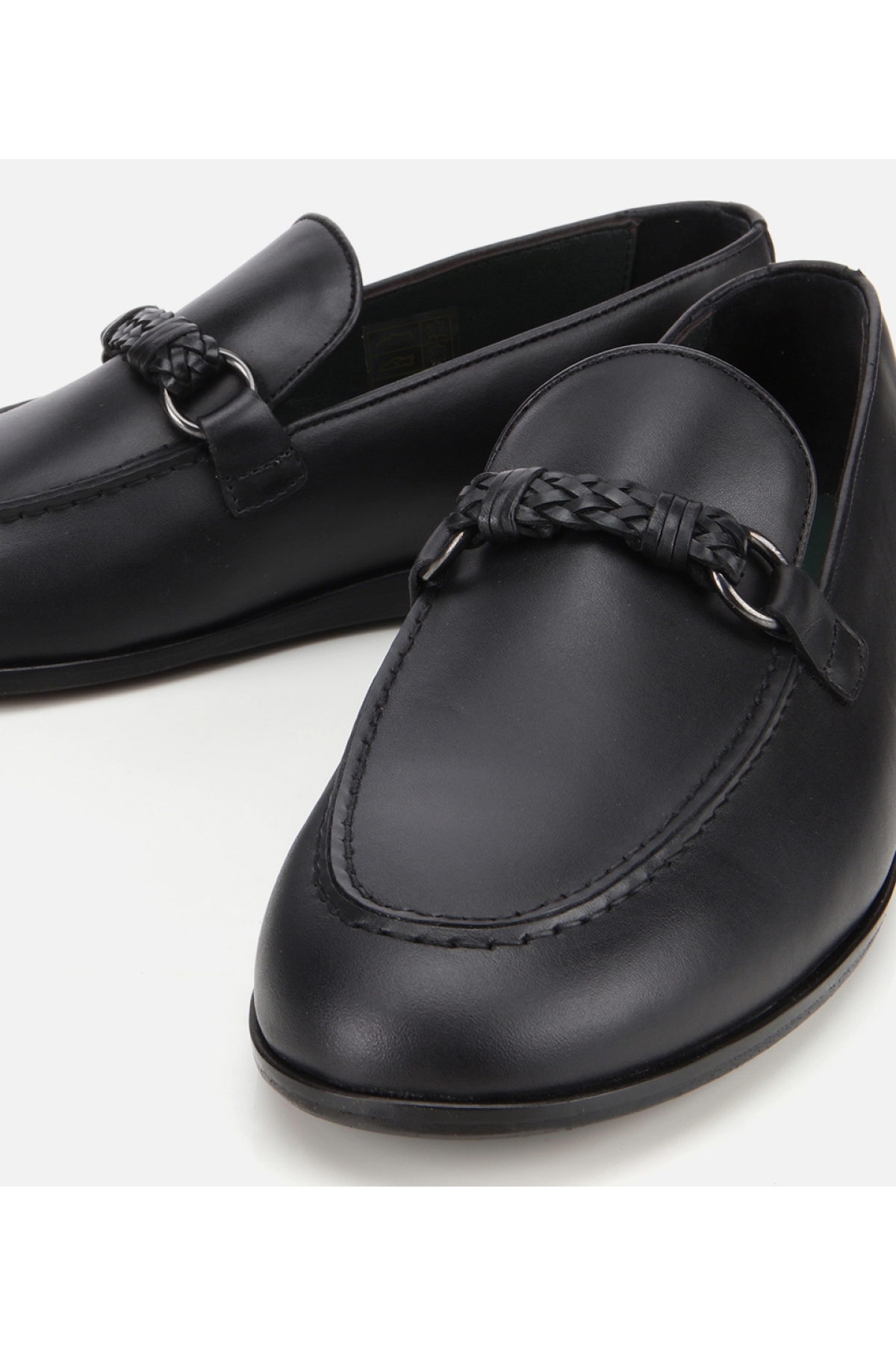 Erkek Deri Siyah Toka Detaylı Klasik Loafer - Görsel 4