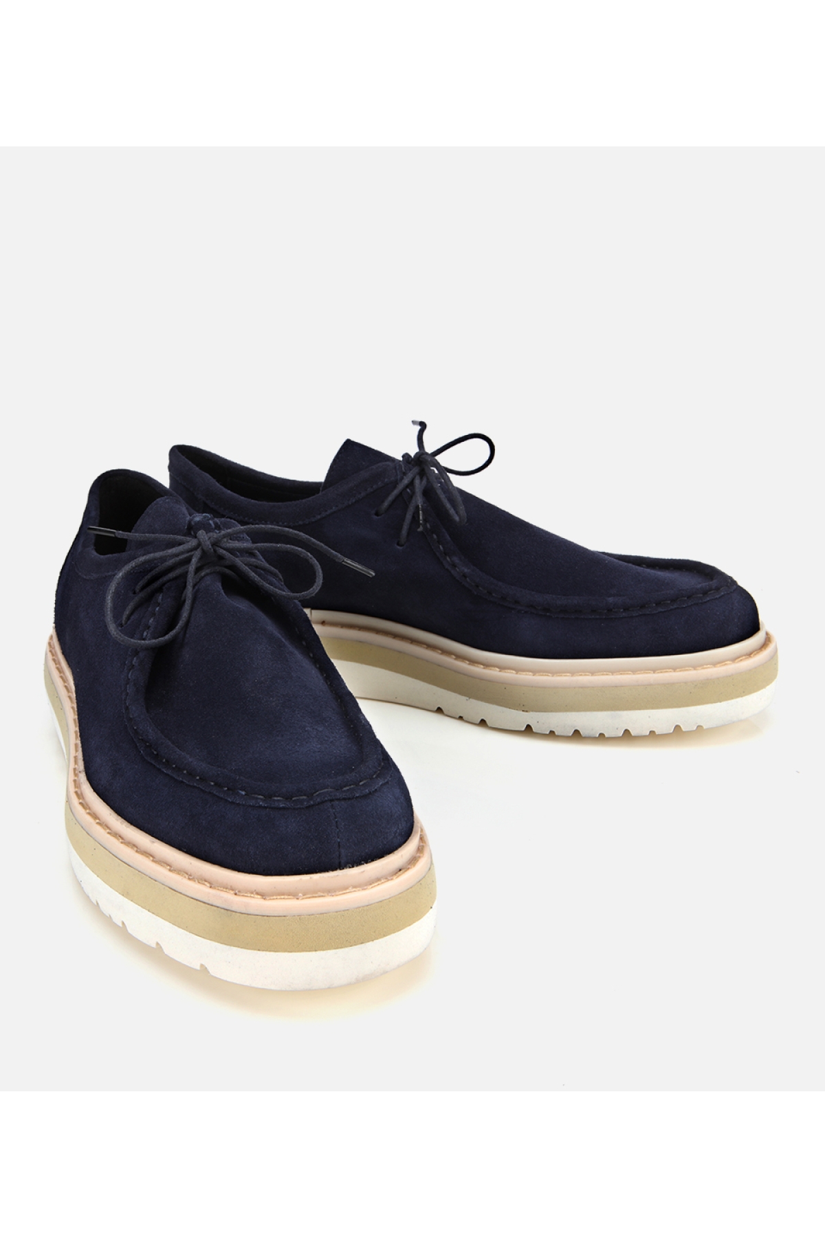 Erkek Süet Deri Lacivert Hafif Tabanlı Günlük Ayakkabı - Görsel 3