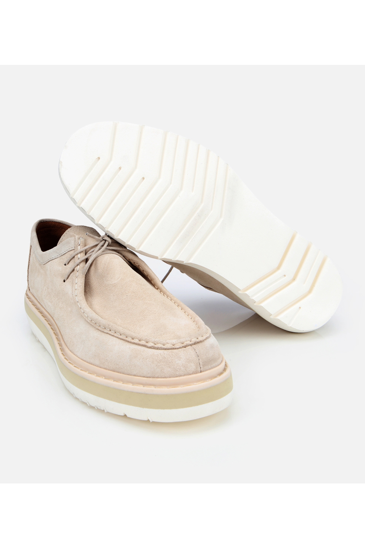 Erkek Süet Deri Bej Hafif Tabanlı Günlük Ayakkabı - Görsel 7
