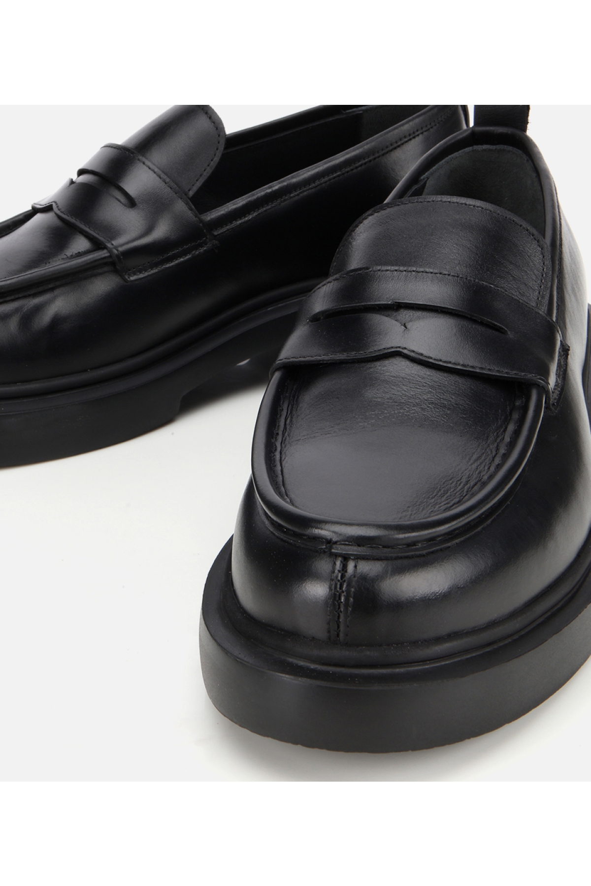 Erkek Deri Siyah Yüksek Tabanlı Klasik Loafer - Görsel 4