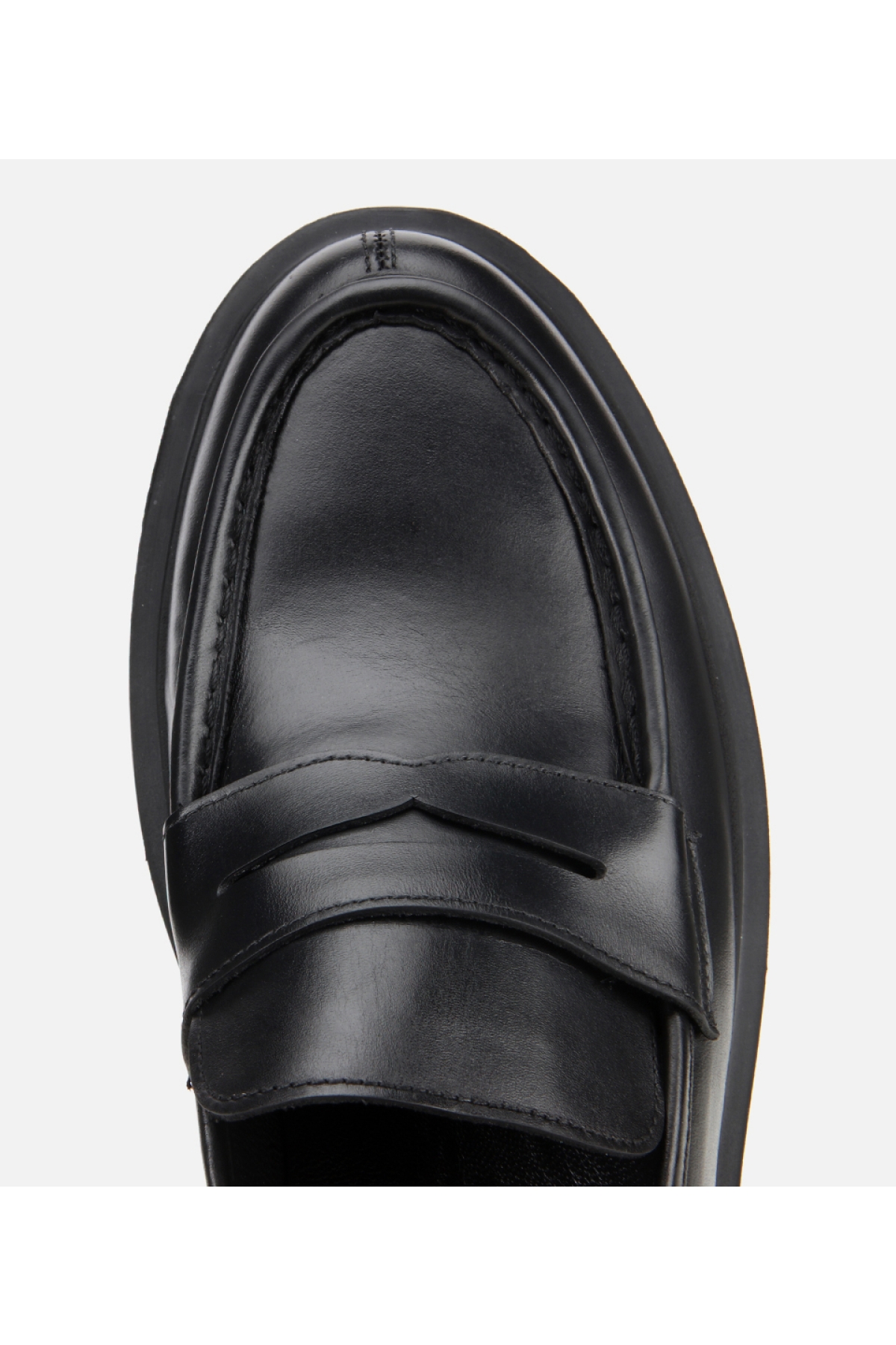 Erkek Deri Siyah Yüksek Tabanlı Klasik Loafer - Görsel 6