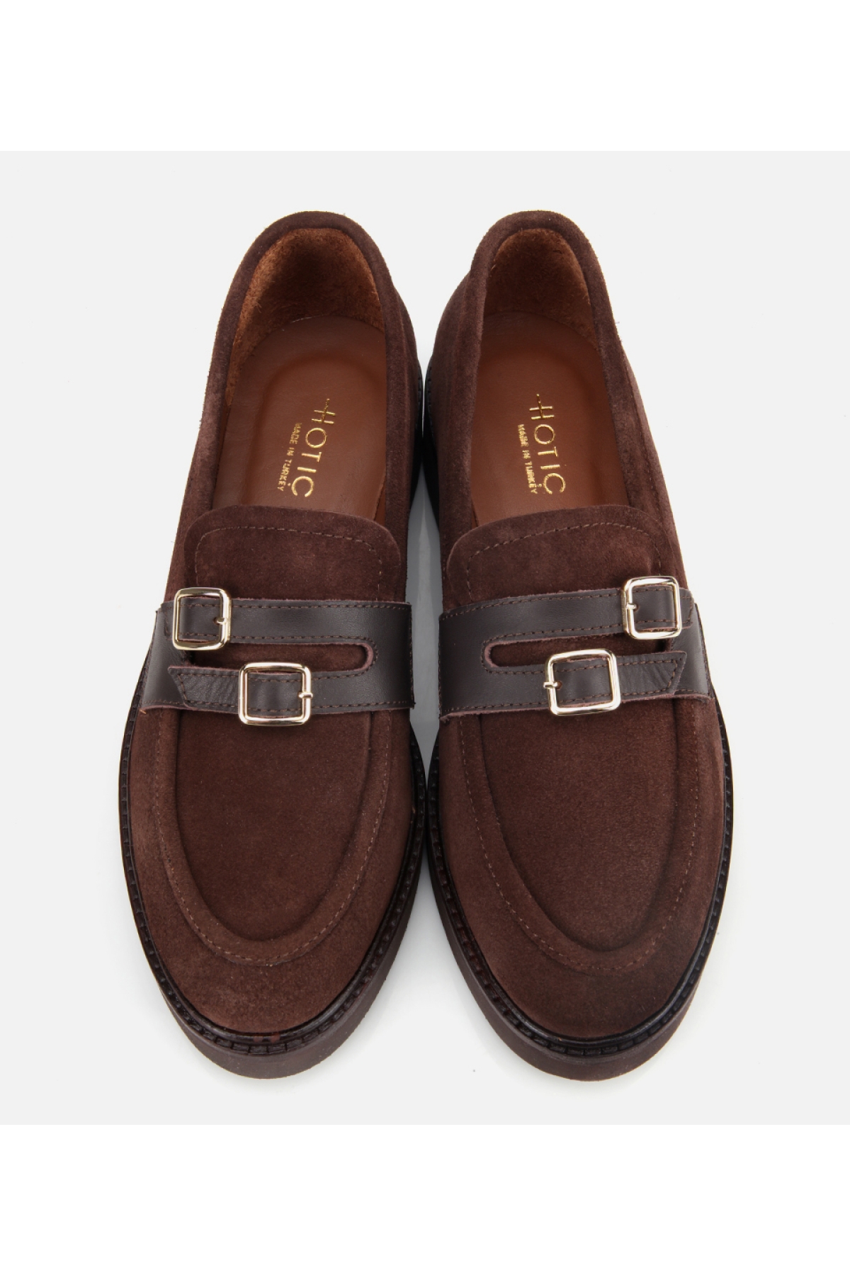 Kadın Süet Deri Kahverengi Kemer Detaylı Günlük Loafer - Görsel 7