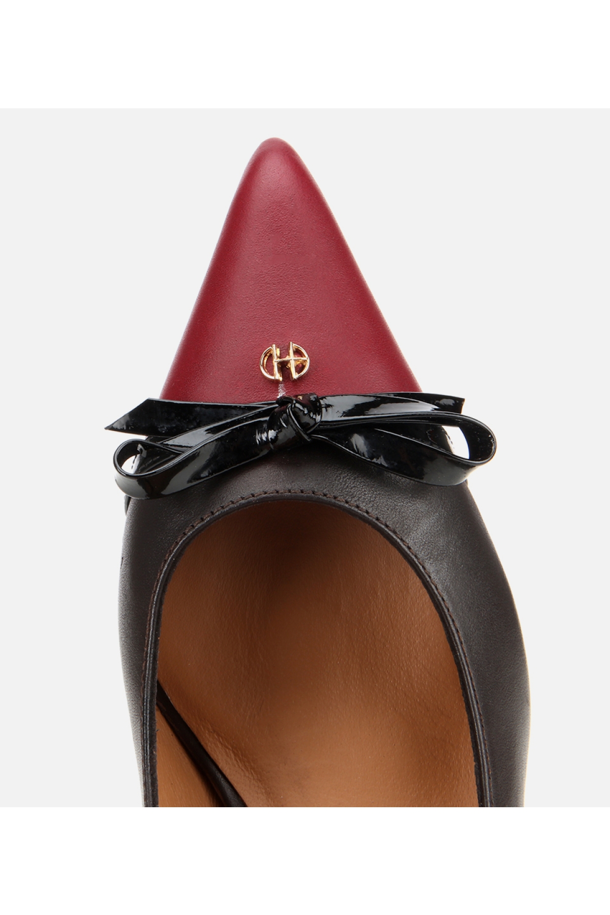 Kadın Deri Bordo Fiyonk Detaylı İnce Topuklu Stiletto - Görsel 6