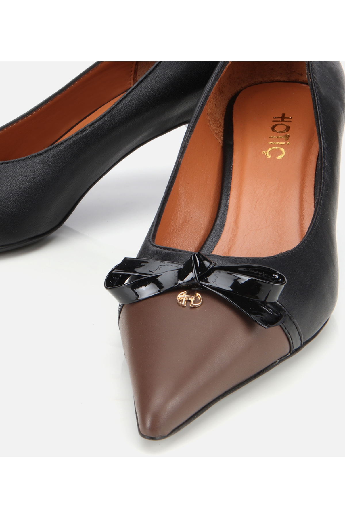 Kadın Deri Siyah Fiyonk Detaylı İnce Topuklu Stiletto - Görsel 4