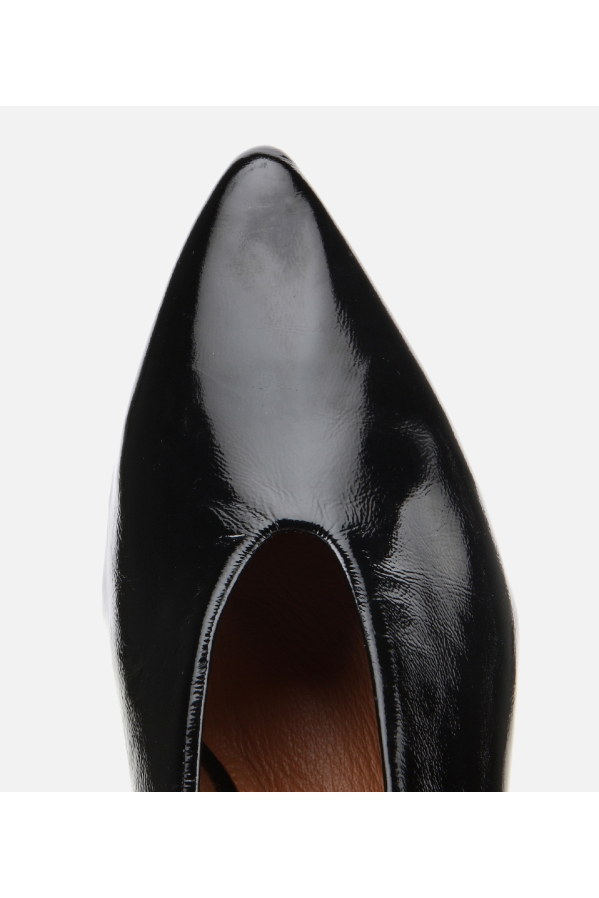 Kadın Rugan Deri Siyah Yumuşak Dokulu Kalın Topuklu Ayakkabı - Görsel 6