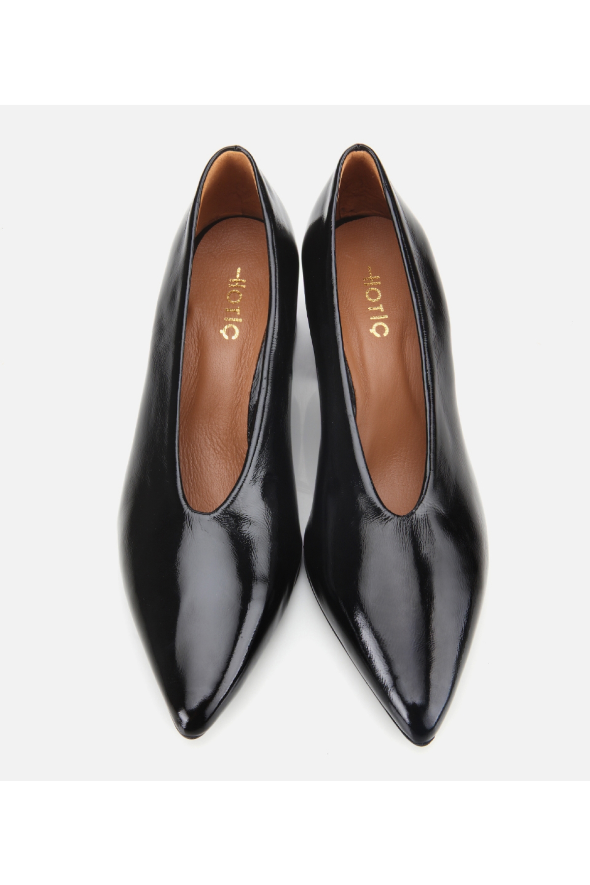 Kadın Rugan Deri Siyah Yumuşak Dokulu Kalın Topuklu Ayakkabı - Görsel 7