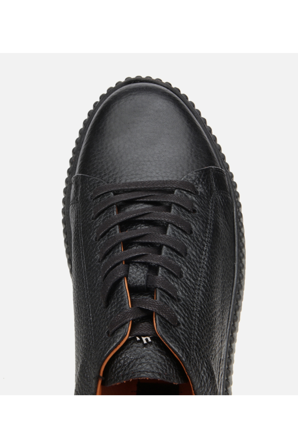 Erkek Deri Siyah Yüksek Tabanlı Spor Ayakkabı - Görsel 6
