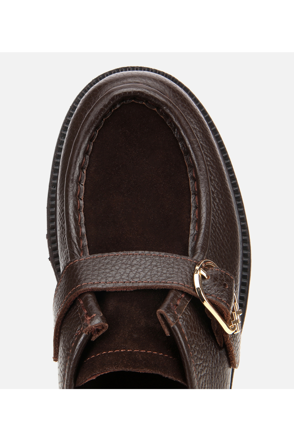 Kadın Süet Deri Kahverengi Toka Detaylı Yüksek Tabanlı Günlük Loafer - Görsel 6