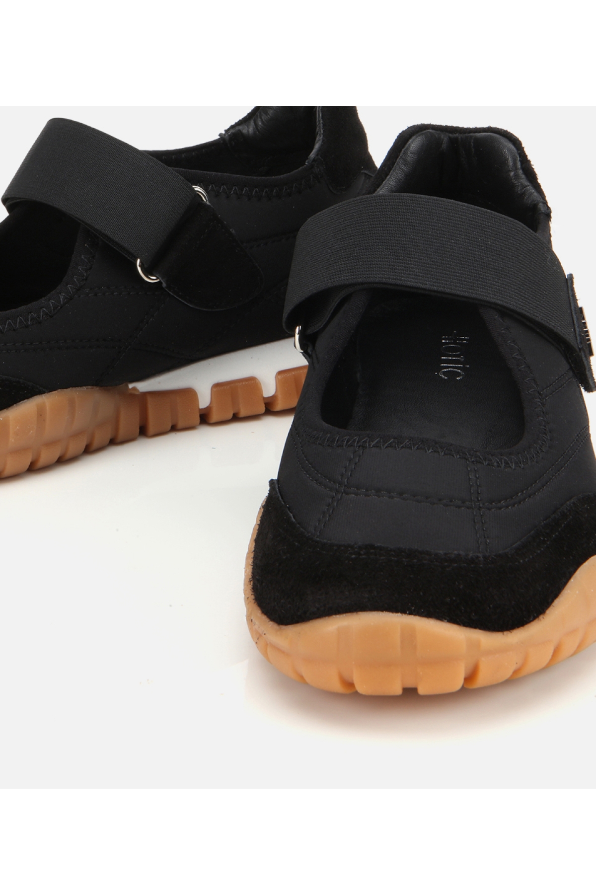Kadın Süet Deri Siyah Rahat Tabanlı Comfort Ayakkabı - Görsel 4