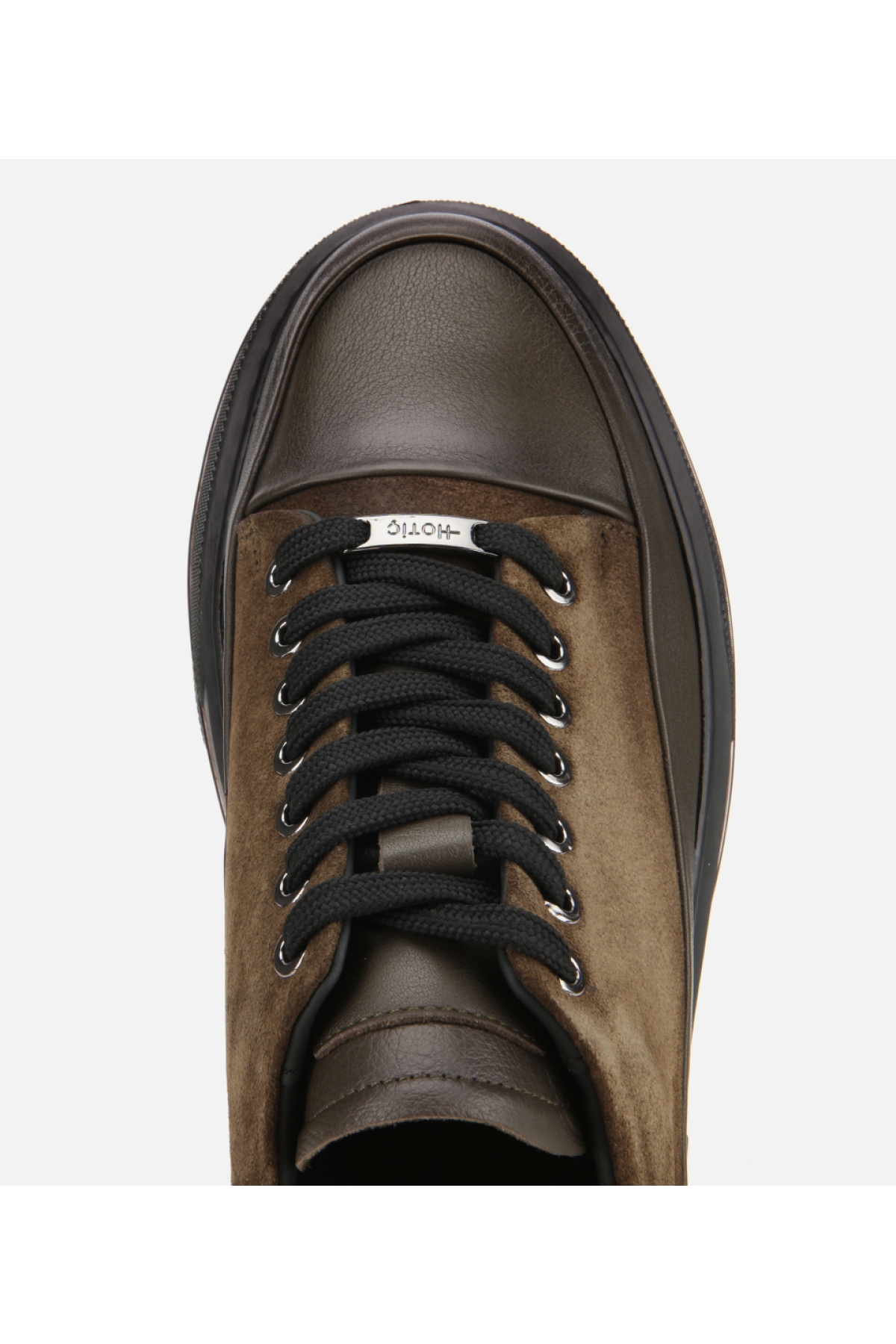 Erkek Süet Deri Haki Yüksek Topuklu Spor Ayakkabı - Görsel 6