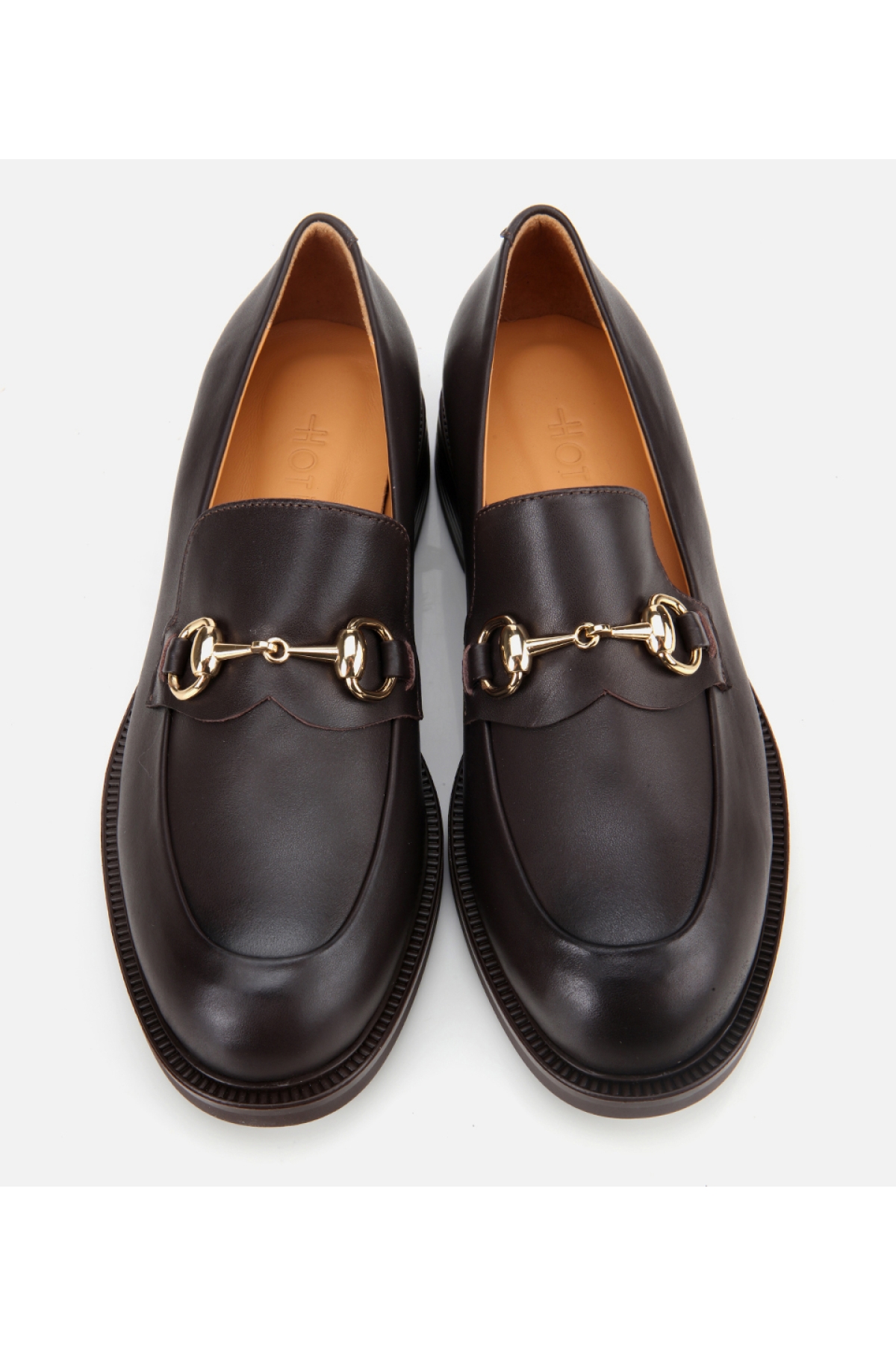 Kadın Deri Kahverengi Tokalı Klasik Loafer - Görsel 7