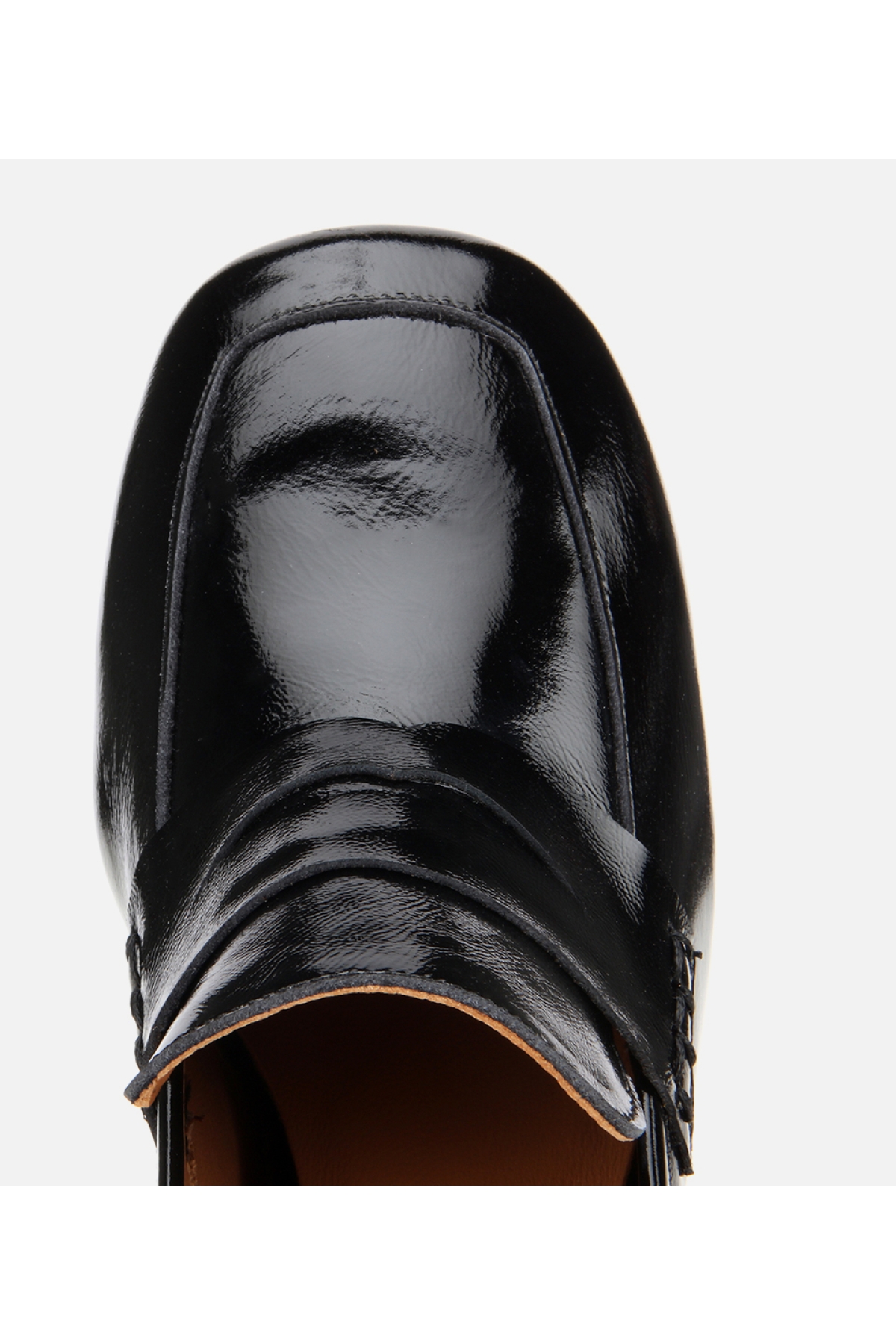 Kadın Rugan Deri Siyah Topuklu Klasik Loafer - Görsel 6