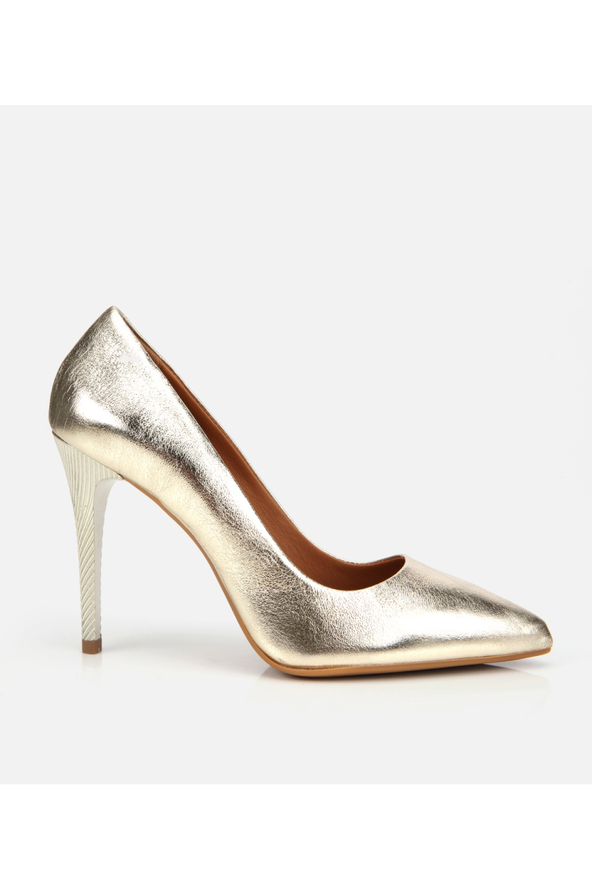 Kadın Deri Gold Yüksek Topuklu Stiletto - Görsel 2