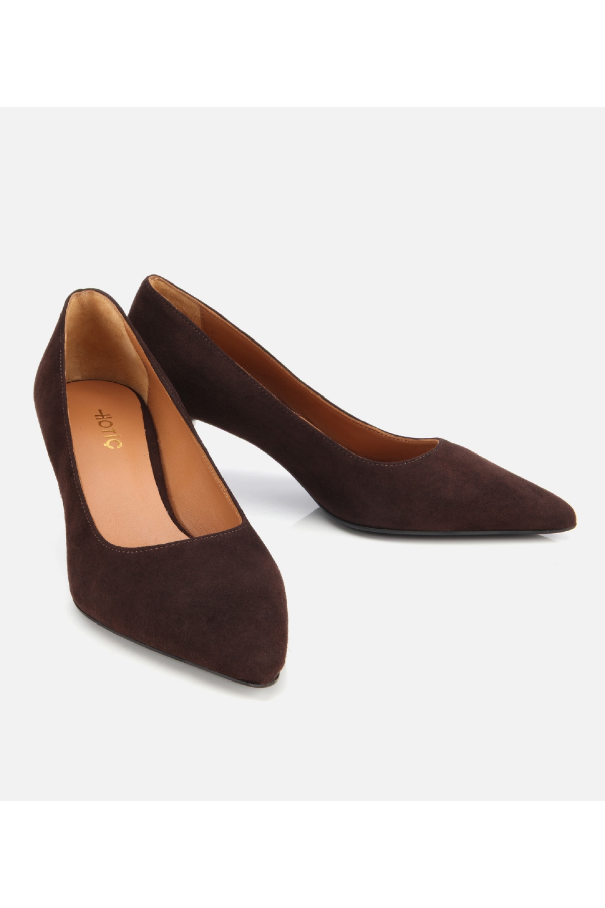 Kadın Süet Deri Kahverengi Esnek Tabanlı İnce Topuklu Stiletto - Görsel 3