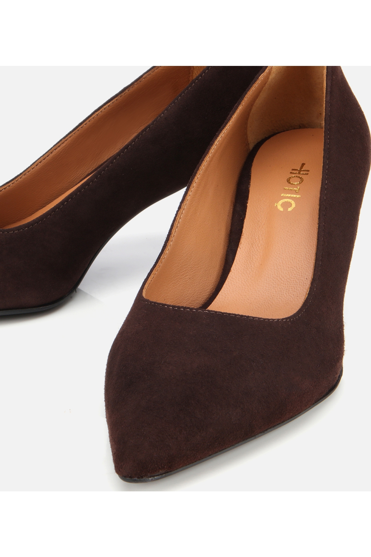 Kadın Süet Deri Kahverengi Esnek Tabanlı İnce Topuklu Stiletto - Görsel 4