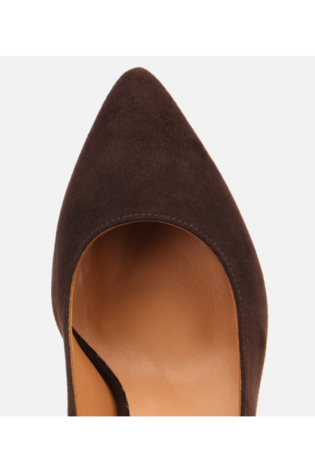 Kadın Süet Deri Kahverengi Esnek Tabanlı İnce Topuklu Stiletto - Görsel 6