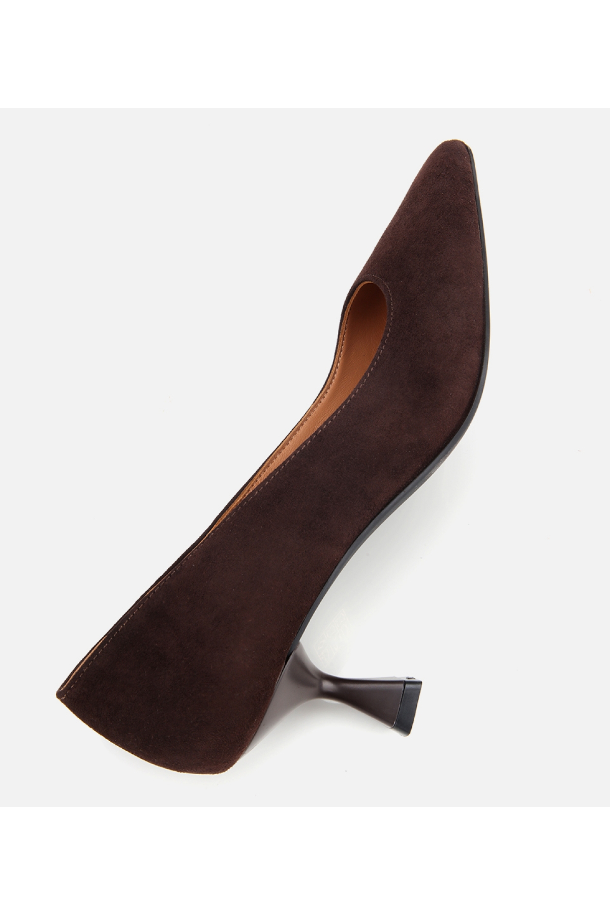 Kadın Süet Deri Kahverengi Esnek Tabanlı İnce Topuklu Stiletto - Görsel 7