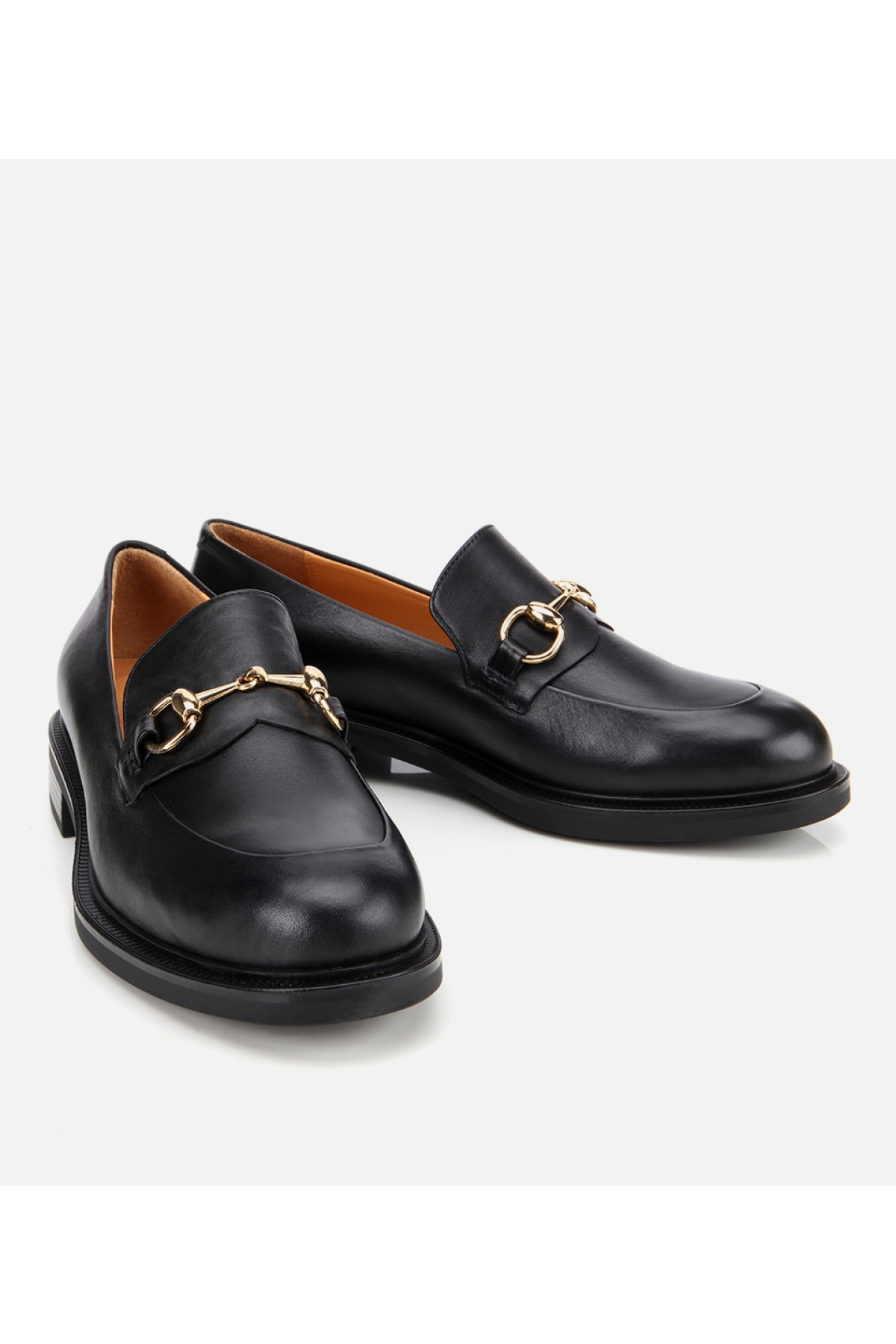 Kadın Deri Siyah Tokalı Klasik Loafer - Görsel 3