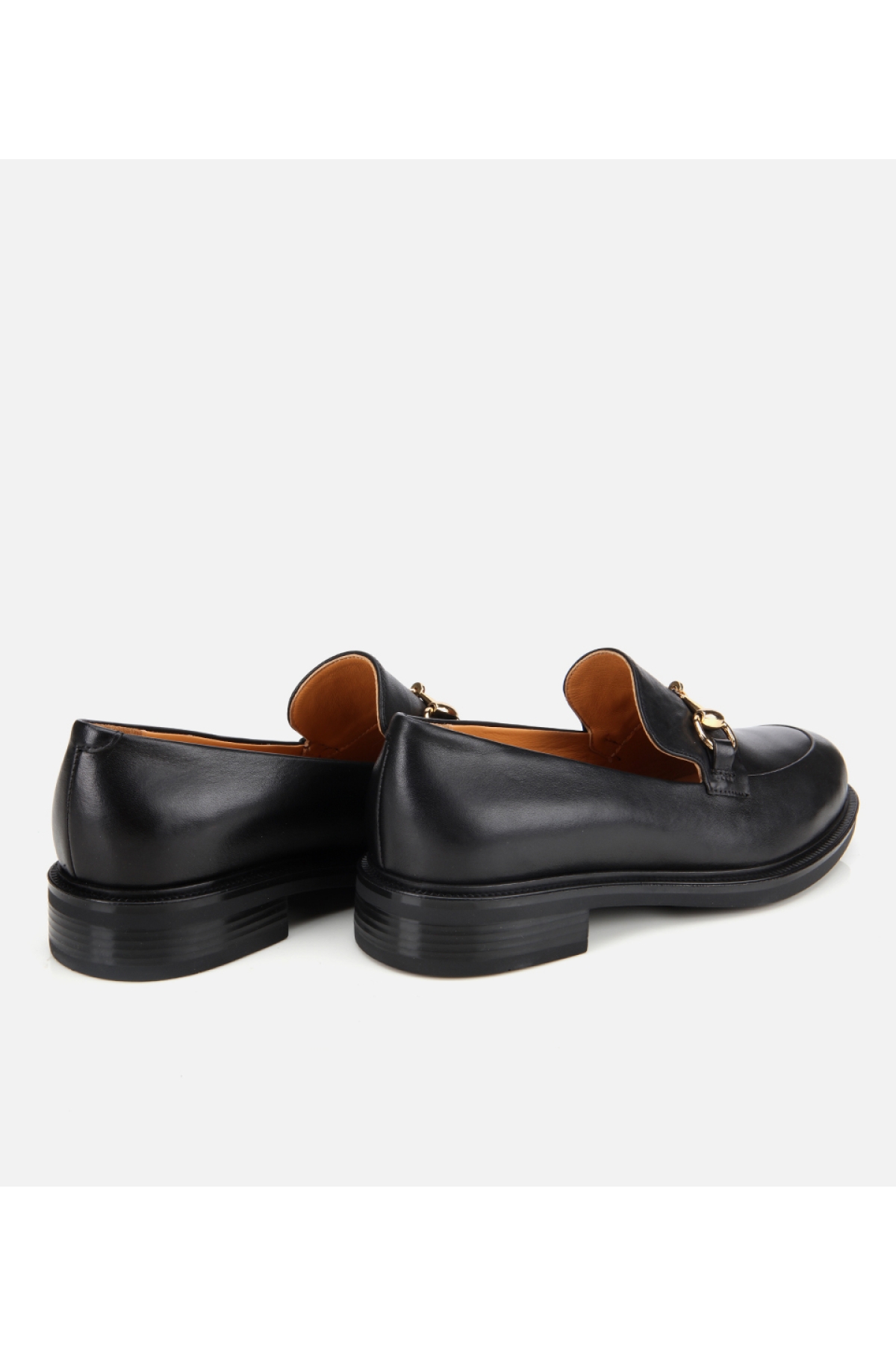 Kadın Deri Siyah Tokalı Klasik Loafer - Görsel 5