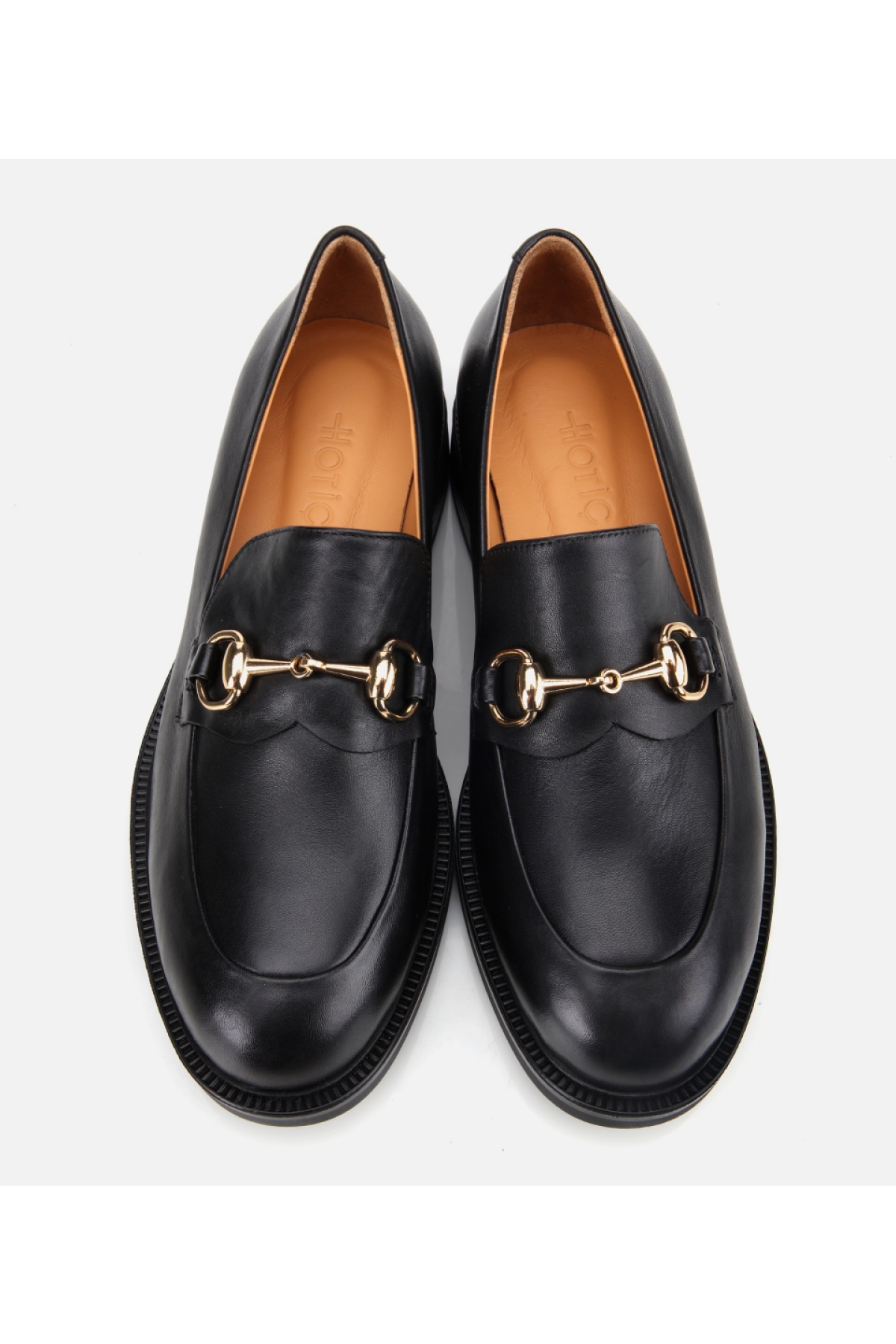 Kadın Deri Siyah Tokalı Klasik Loafer - Görsel 7