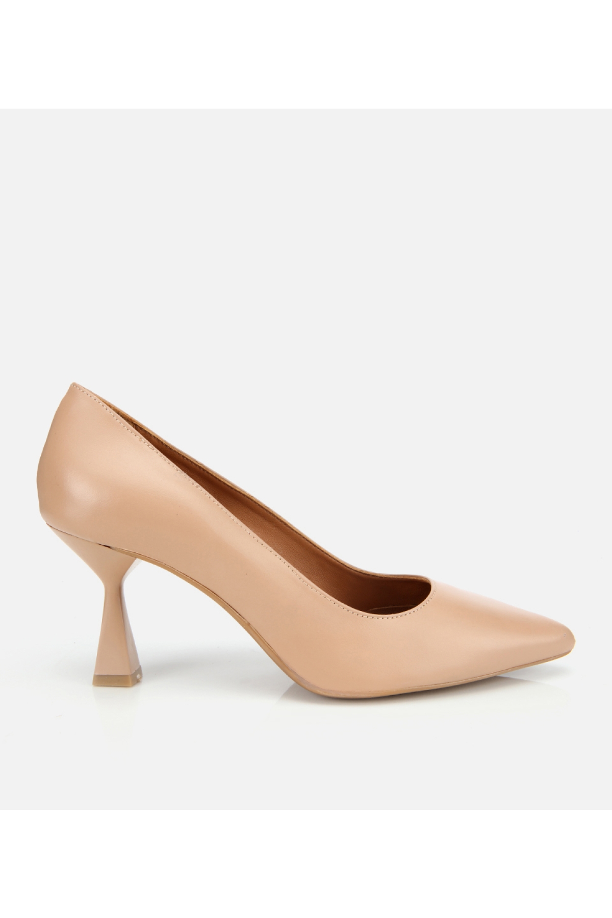 Kadın Deri Bej Esnek Tabanlı İnce Topuklu Stiletto - Görsel 2
