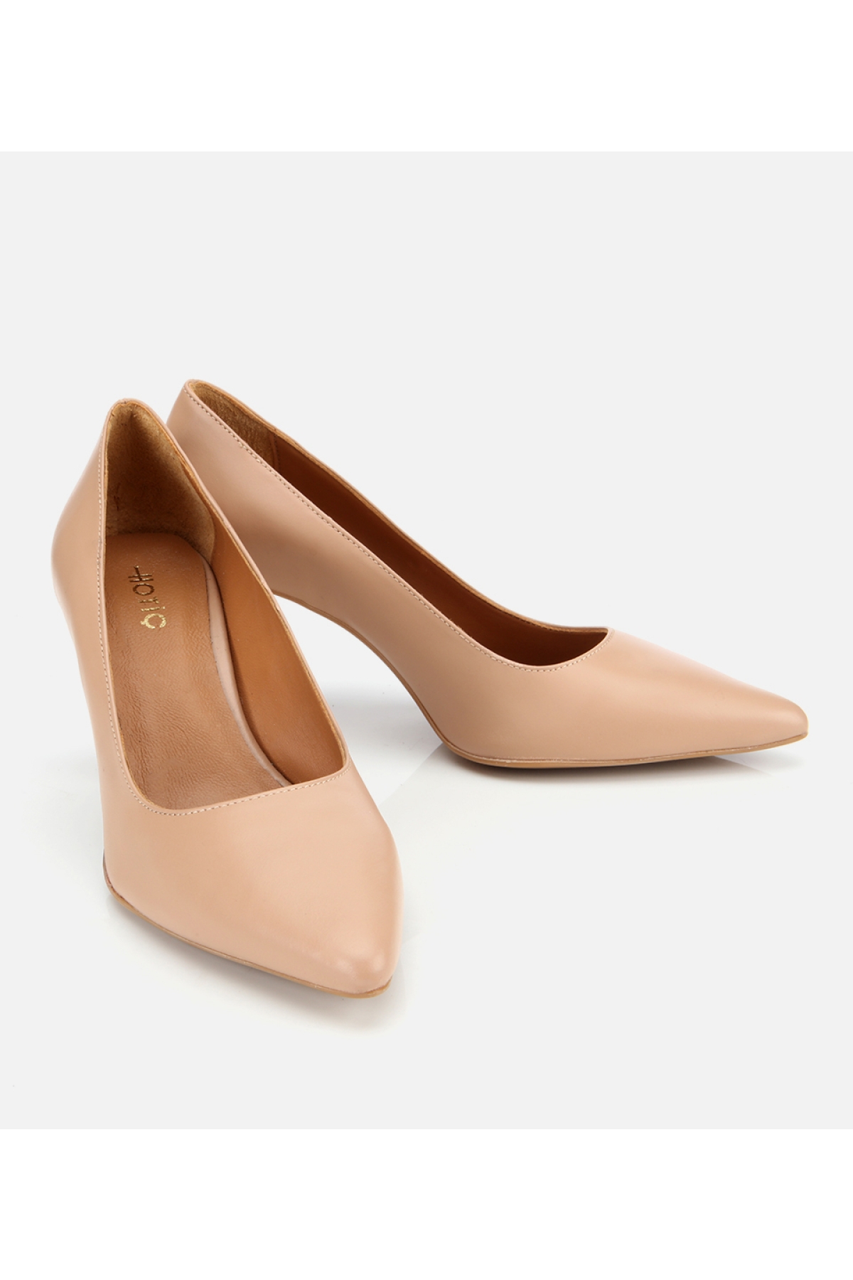 Kadın Deri Bej Esnek Tabanlı İnce Topuklu Stiletto - Görsel 3