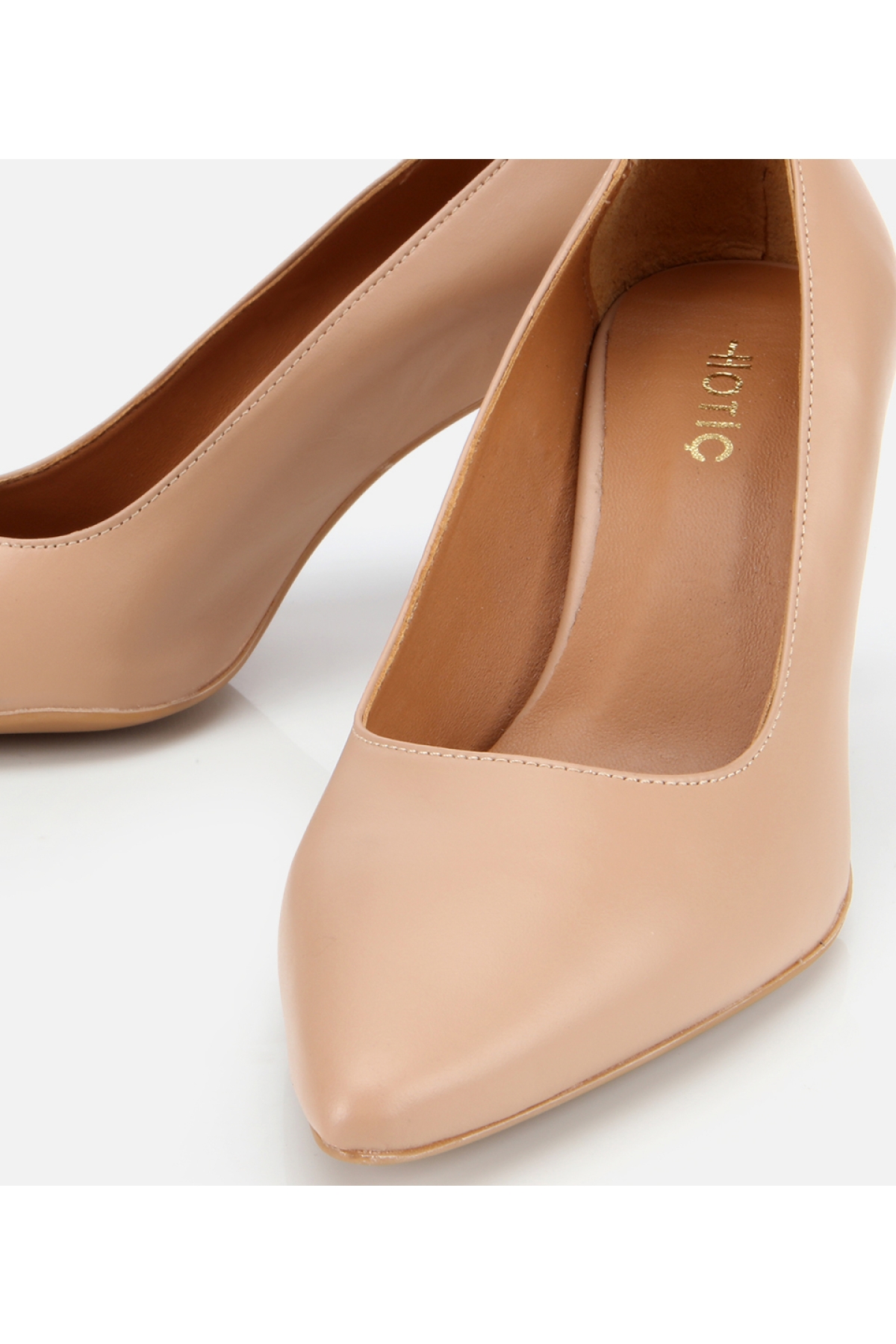 Kadın Deri Bej Esnek Tabanlı İnce Topuklu Stiletto - Görsel 4