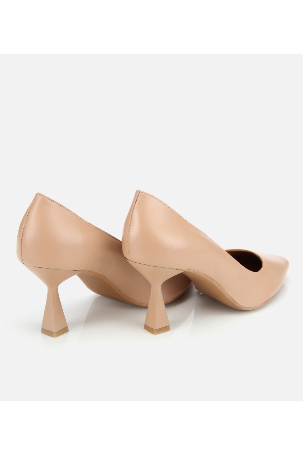 Kadın Deri Bej Esnek Tabanlı İnce Topuklu Stiletto - Görsel 5
